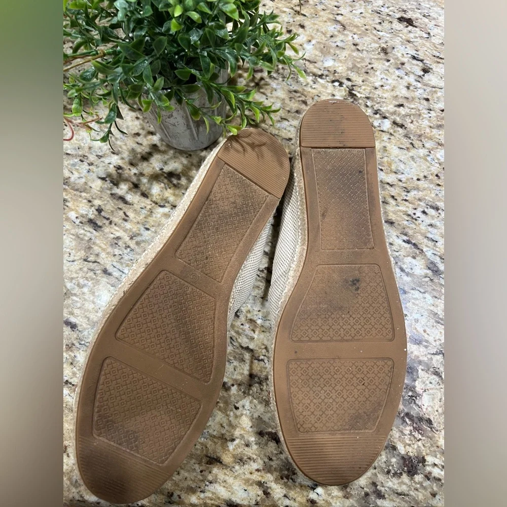 Tory Burch Color Block Tan Leather Flat Espadrille 9.5